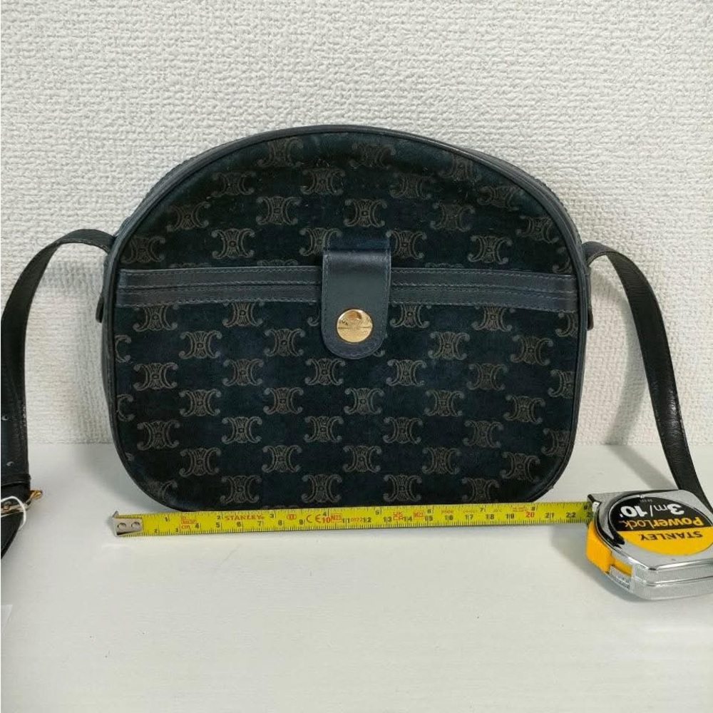 Celine Black Crossbody Bag with Monogram Pattern